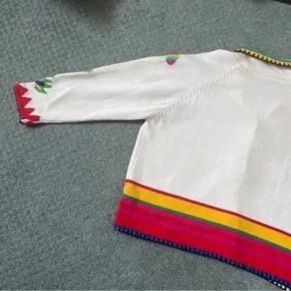 Michael Simon L XL Rare Vintage Mexican Sweater Cardigan Embroidered mothers day - Picture 5 of 8